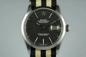 1970 Rolex DateJust 1600 Matte Black Dial