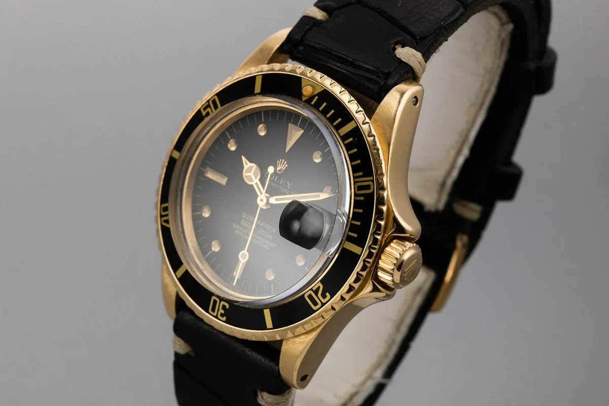 1978 Rolex 18K YG Submariner 1680 with Matte Black Nipple Dial