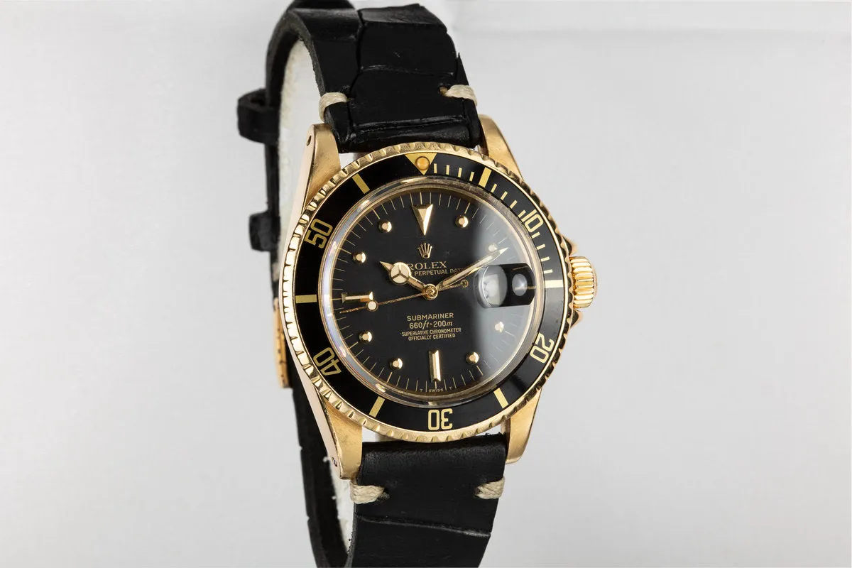 1978 Rolex 18K YG Submariner 1680 with Matte Black Nipple Dial