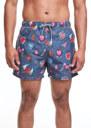 Boardies Sacred Hearts Shortie Length Swim Shorts