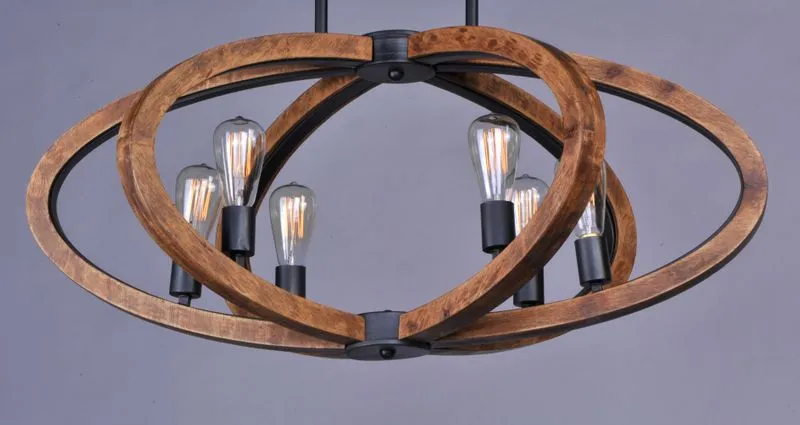 Bodega Bay 22.25" 6 Light Chandelier in Anthracite