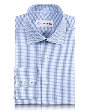 Brembana Light Blue White Graph checks Shirt