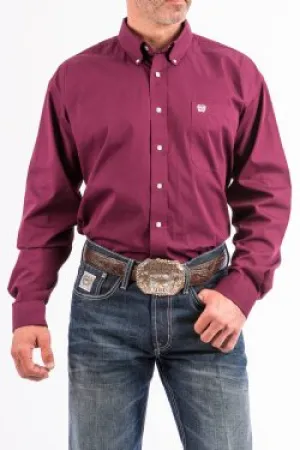 Cinch Maroon Classic Fit Men's Shirt