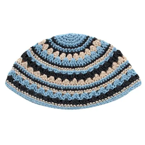 Frik Kippah 26 Cm- Beige-gray-light Blue