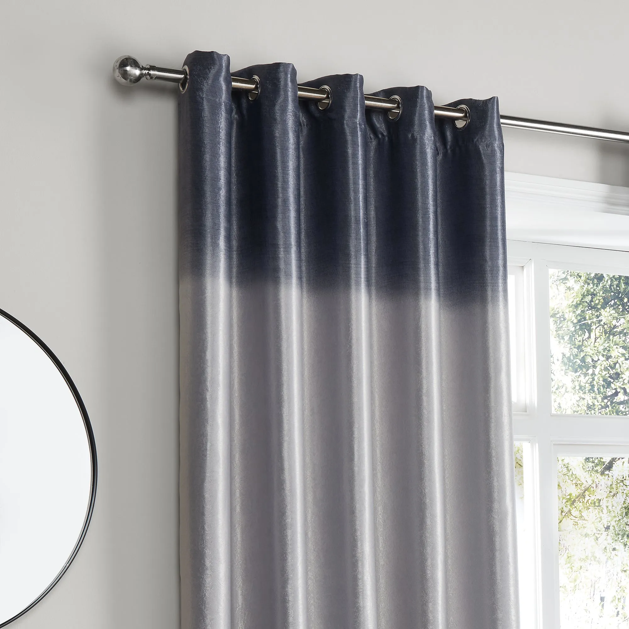 Fusion Ombre Strata Eyelet Curtains  - Grey