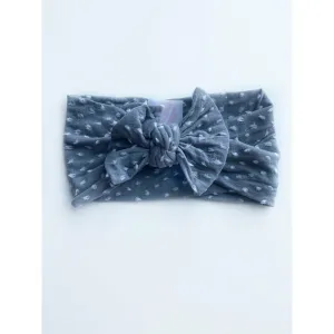 gray • swiss dot "classic" nylon knot headwrap