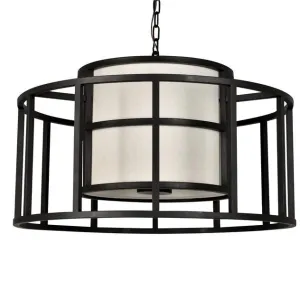 HULTON 5 LIGHT CHANDELIER, MATTE BLACK