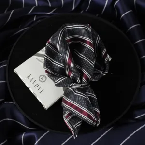 Kovove The Divine Striped Grey Pocket Square For Men