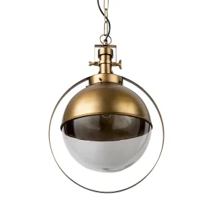 Leighton Pendant Light Gold Metal | Glass Globe