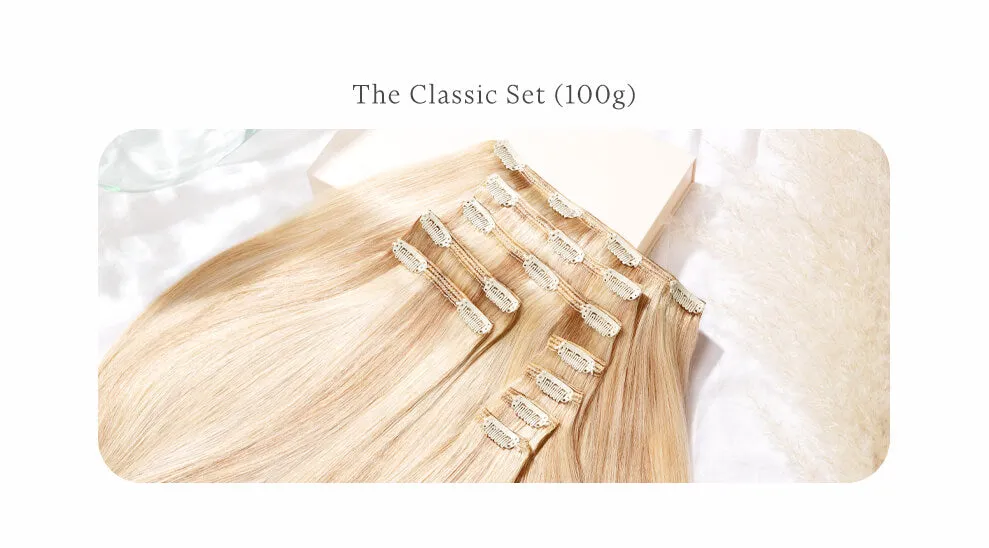 Light Brown, 16" Classic Clip-In Hair Extensions, #6 | 100g