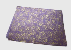 Light Purple with Golden Flower Printed Gift Wrapping Paper