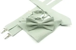 Light Sage Green Bow Tie and Pocket Square Set