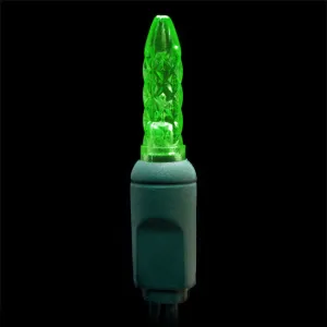 M5 LED Mini Lights - 100 count - Green - Green Wire