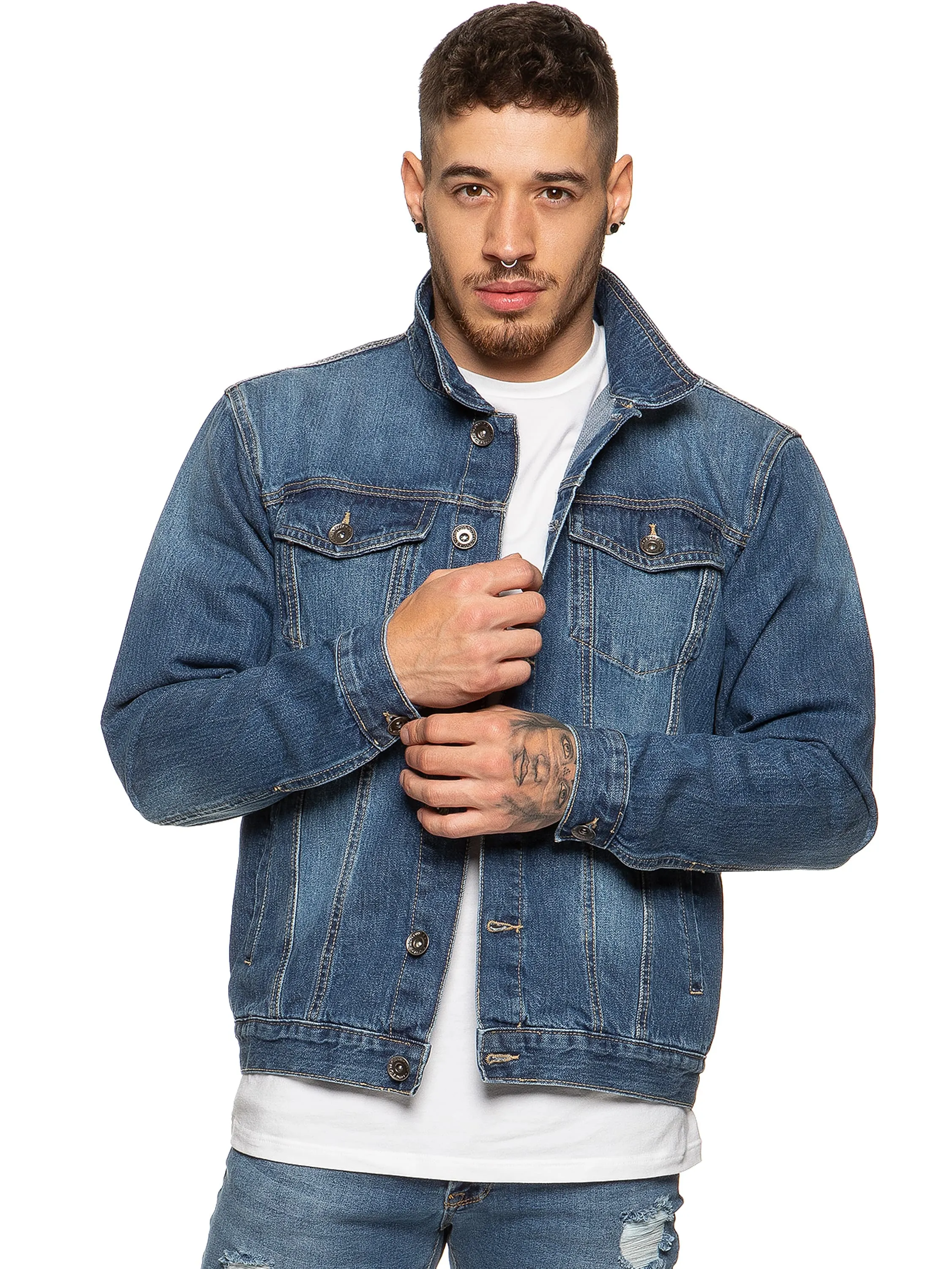 Mens Enzo Denim Designer Jacket - MSW | Enzo Designer Menswear