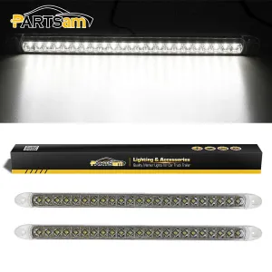 Partsam 2PCS 17" White 23LED Surface Mount Truck Reverse Backup Tail Light Bars Waterproof