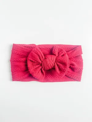 red "cable knit" nylon knot