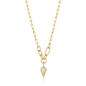 SPARKLE DROP PENDANT CHUNKY CHAIN NECKLACE