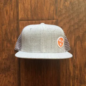 Tri-Star Flat Bill Snap Back Hat - Orange & White