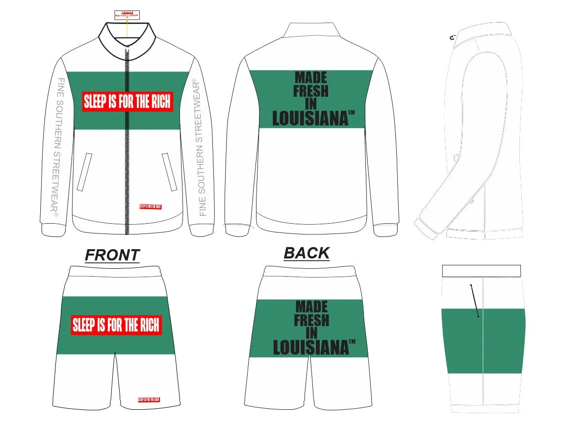 (WHITE/SPEARMINT) 3M REFLECTIVE WINDBREAKER SHORT SETS